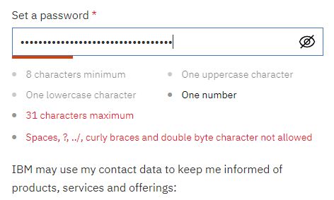 IBM dumb password rule screenshot